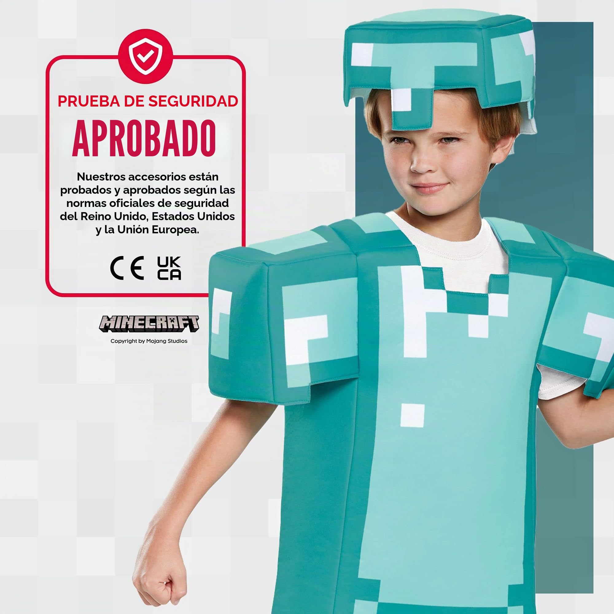 DISGUISE Disfraz oficial de Minecraft de lujo para niños, disfraz de Minecraft con armadura de diamante, disfraz de Halloween, cumpleaños, día mundial del libro para niños