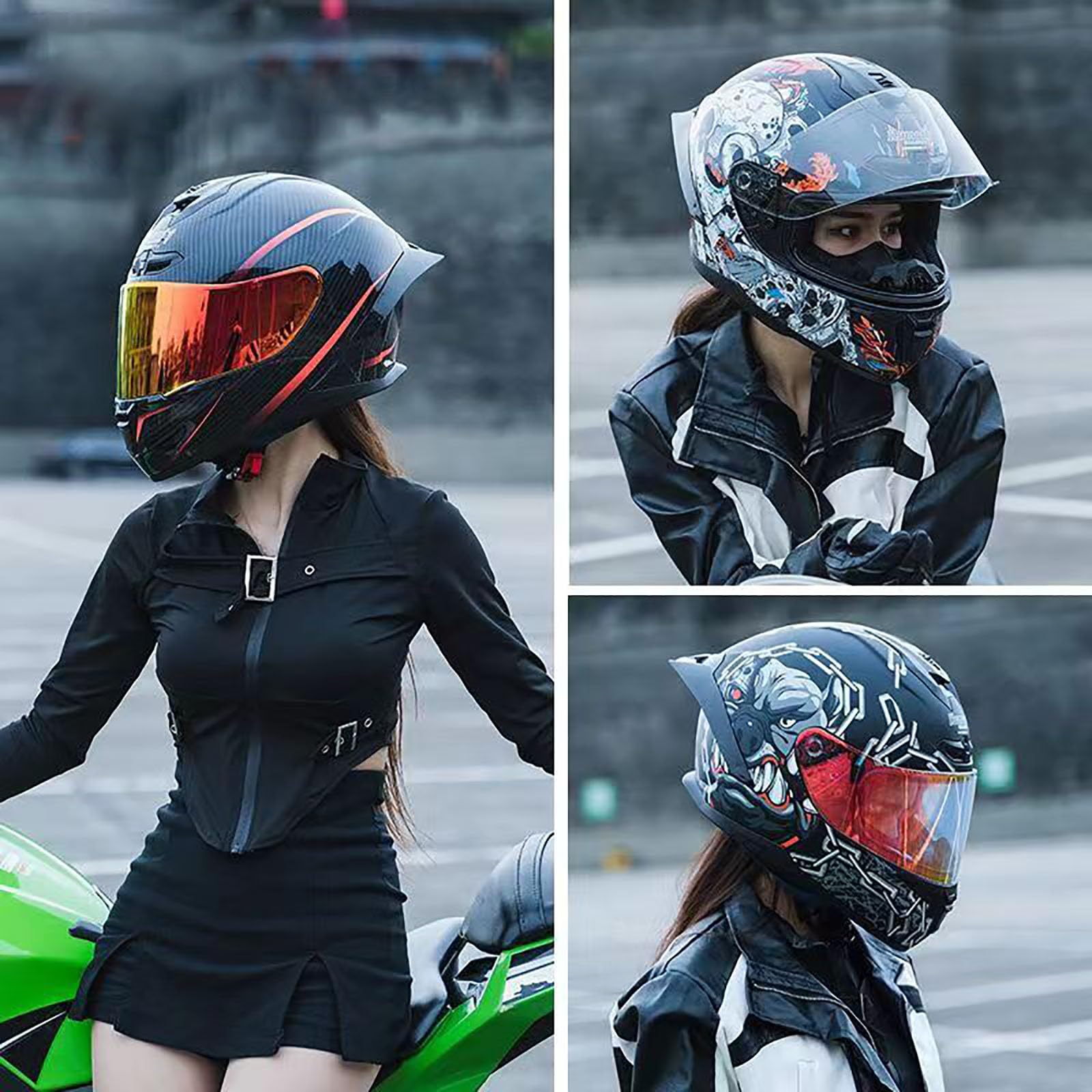 Modułowy kask motocyklowy, dopuszczony do użytku przez ECE, kask szczękowy z wbudowanym kaskiem pełnotwarzowym, dla dorosłych mężczyzn i kobiet, podwójny wizjer, kask wyścigowy