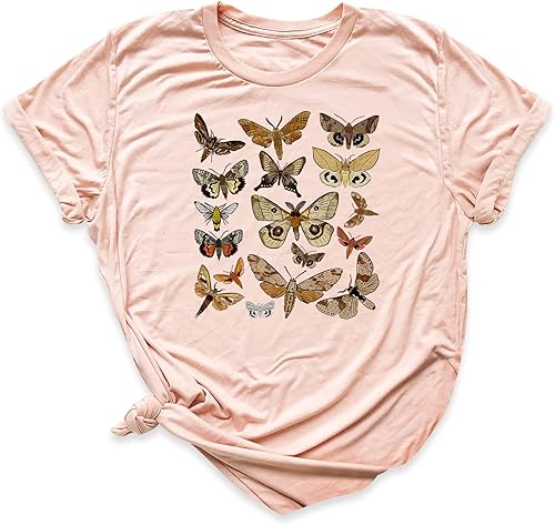 Aesthetic Moth Insect T-shirt, Cottagecore Nature Illustration Graphic Tee, Botanical Shirt, Unisex Entomology Clothes, Butterfly Spiritual T Shirt,