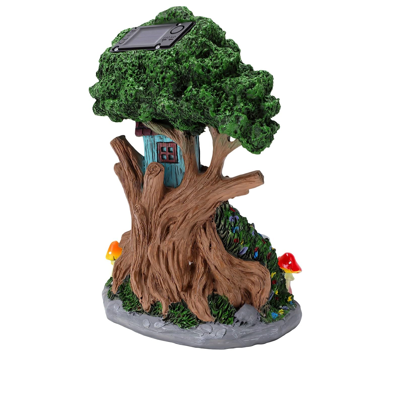 Casa delle Fate Solari, Cottage a Forma di Fungo in Resina con | Statuetta di Piccoli Funghi e Coniglio, Resina Resistente Agli Agenti Atmosferici, Luce Notturna Automatica da 300 MAh,