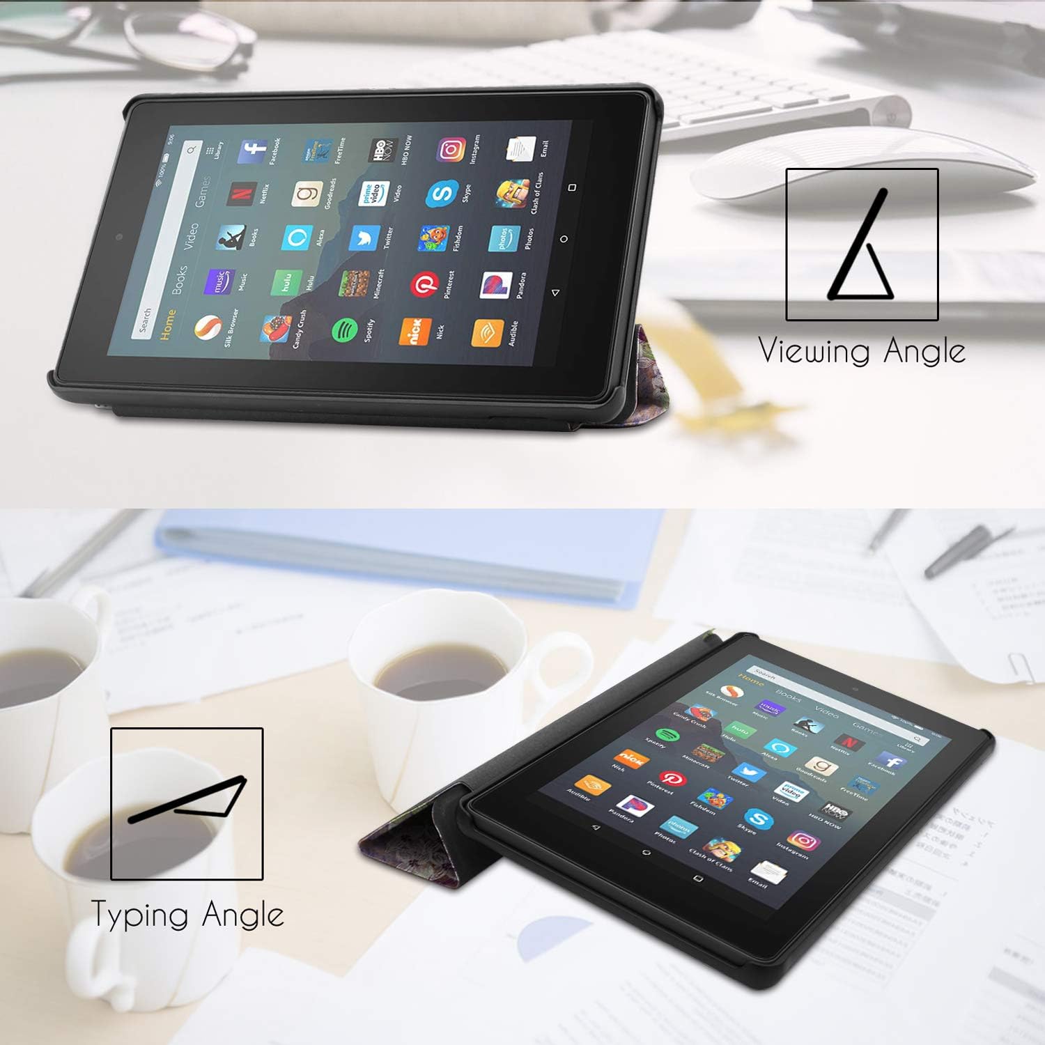 Famavala Shell Case Cover Compatible with All-New Fire 7 Tablet [9th Generation, 2019 Release] (LoveTree)