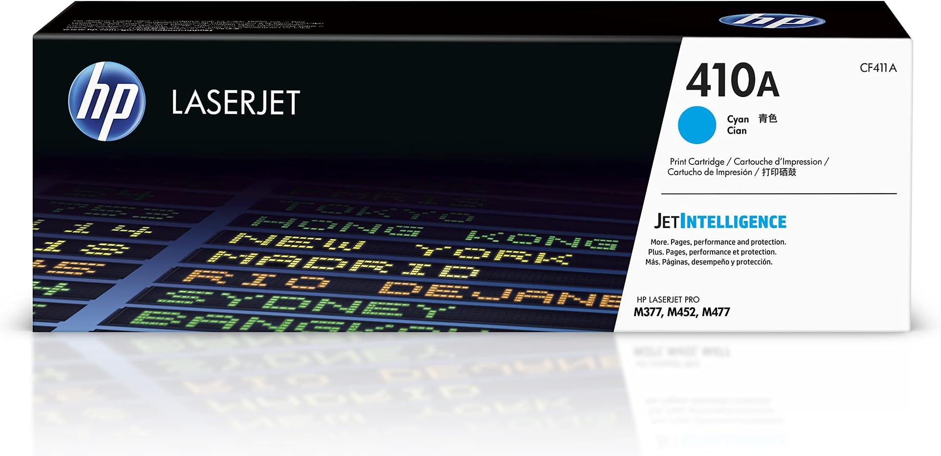 HP 410A Cyan Toner Cartridge Printers | Works with Color LaserJet Pro M452 Series; Color LaserJet Pro MFP M377, M477 Series | CF411A