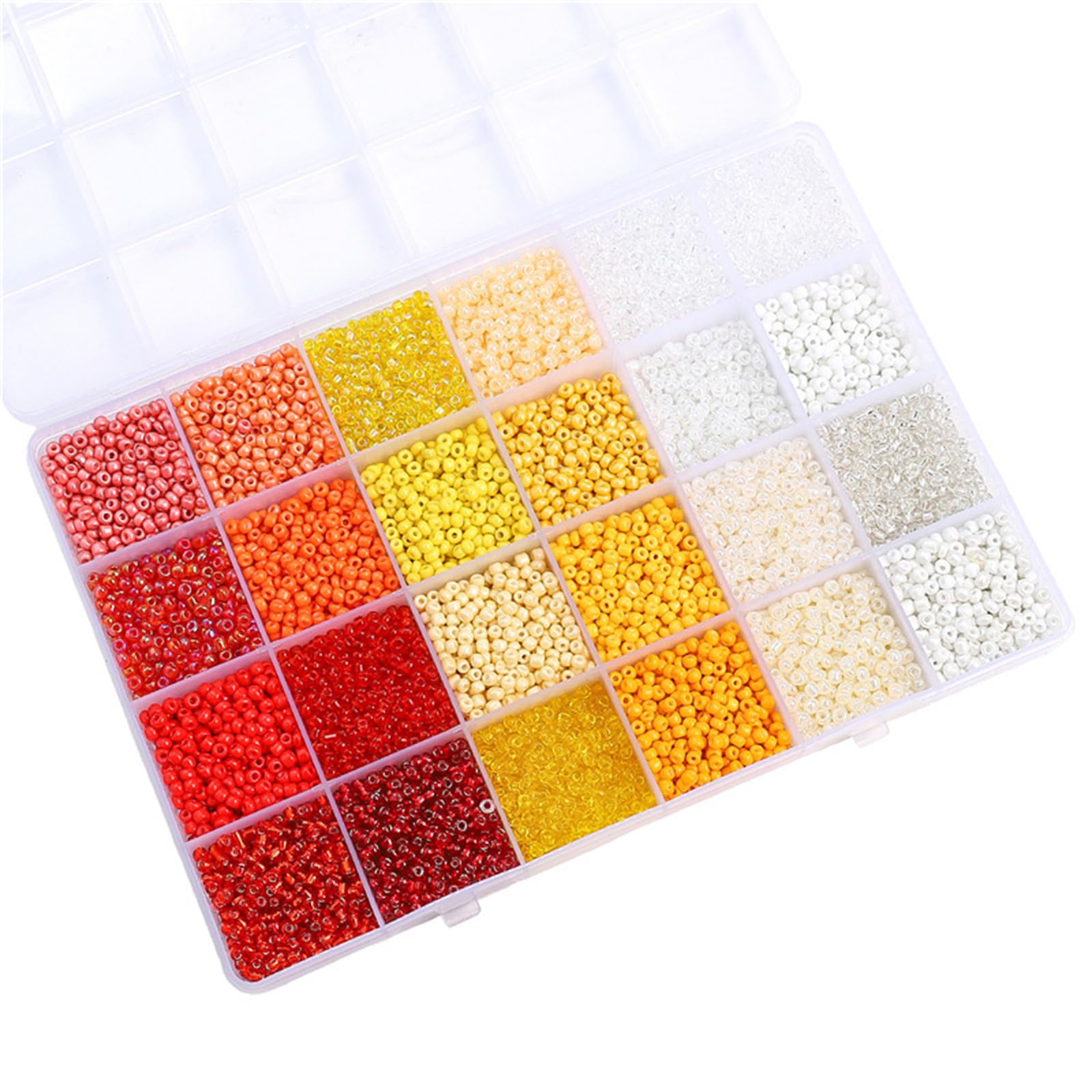 Buxuaaaa 24 Section Craft Beads Organizers Including Sturdy Glass Beads for Jewelry Making and Craft Storage Organizers