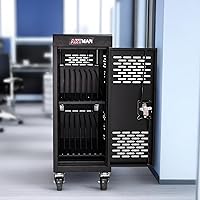 Vista 11 de Leavader Carros de carga móviles para tabletas, computadoras portátiles con tira de alimentación adicional de 4 bits, gabinete de carga