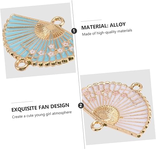 Miniatura 2 de EXCEART 40 piezas de dijes artesanales para hacer accesorios para ventilador de oído, dijes de perno prisionero estilo esmalte abierto joyería