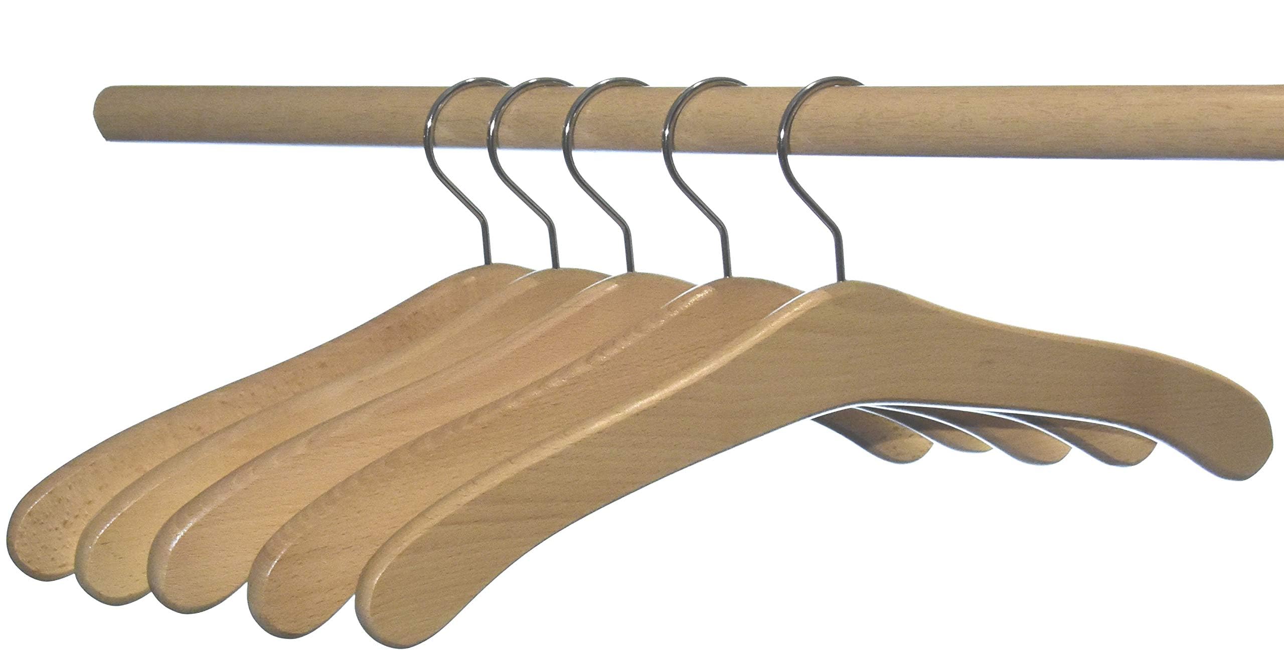 « Perchas de madera de haya, 5 unidades, fabricadas en Austria (lacado natural)