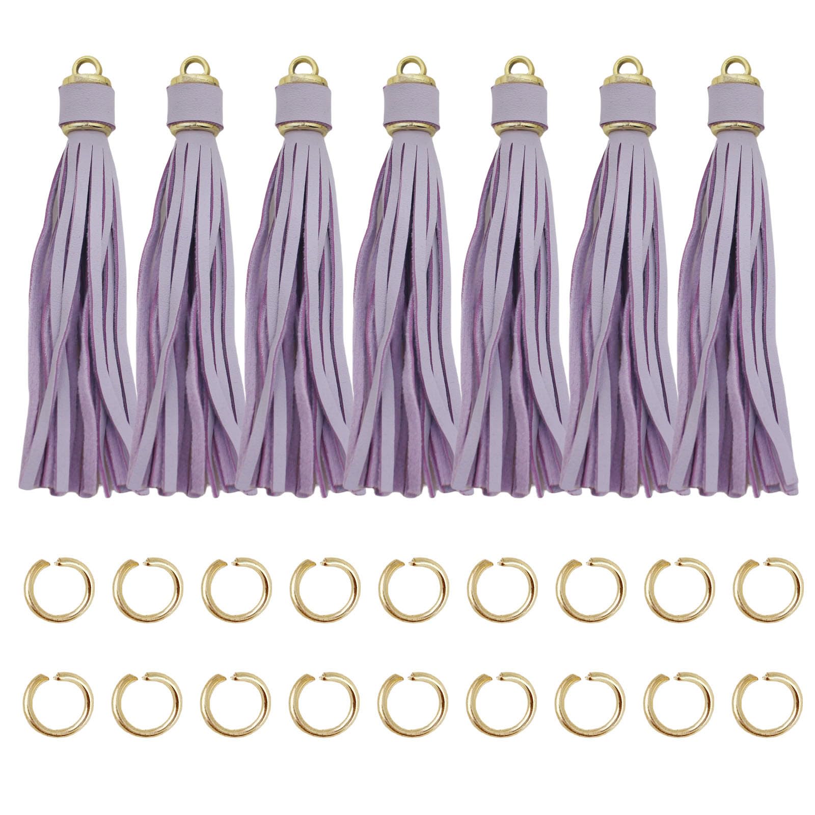 4.3'' Lavender Leather Tassels 12Pcs for Keychains