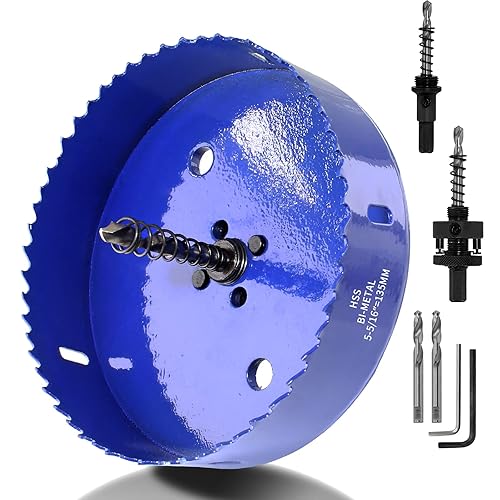 Vista 26 de Luomorgo - Sierra perforadora de 4 pulgadas/100 mm, acero de alta velocidad, profundidad de corte 1 1/4 pulgadas, adaptador de broca hexagonal