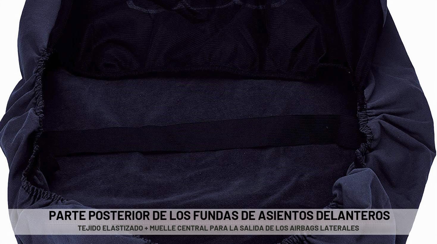 Lupex Shop Fundas para Asientos de Coche Compatibles con Vitara, Made in Italy, Tejido de poliéster, Juego Completo para Asientos Delanteros y Traseros (Negro - Azul Oscuro)