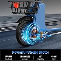 Vista 12 de SEHOMY Folding Electric Scooter with Seat for Adults, 15.5MPH, 20-Mile Range, 36V Battery, 12" Pneumatic Tire, Portable 450W Electric Scooters