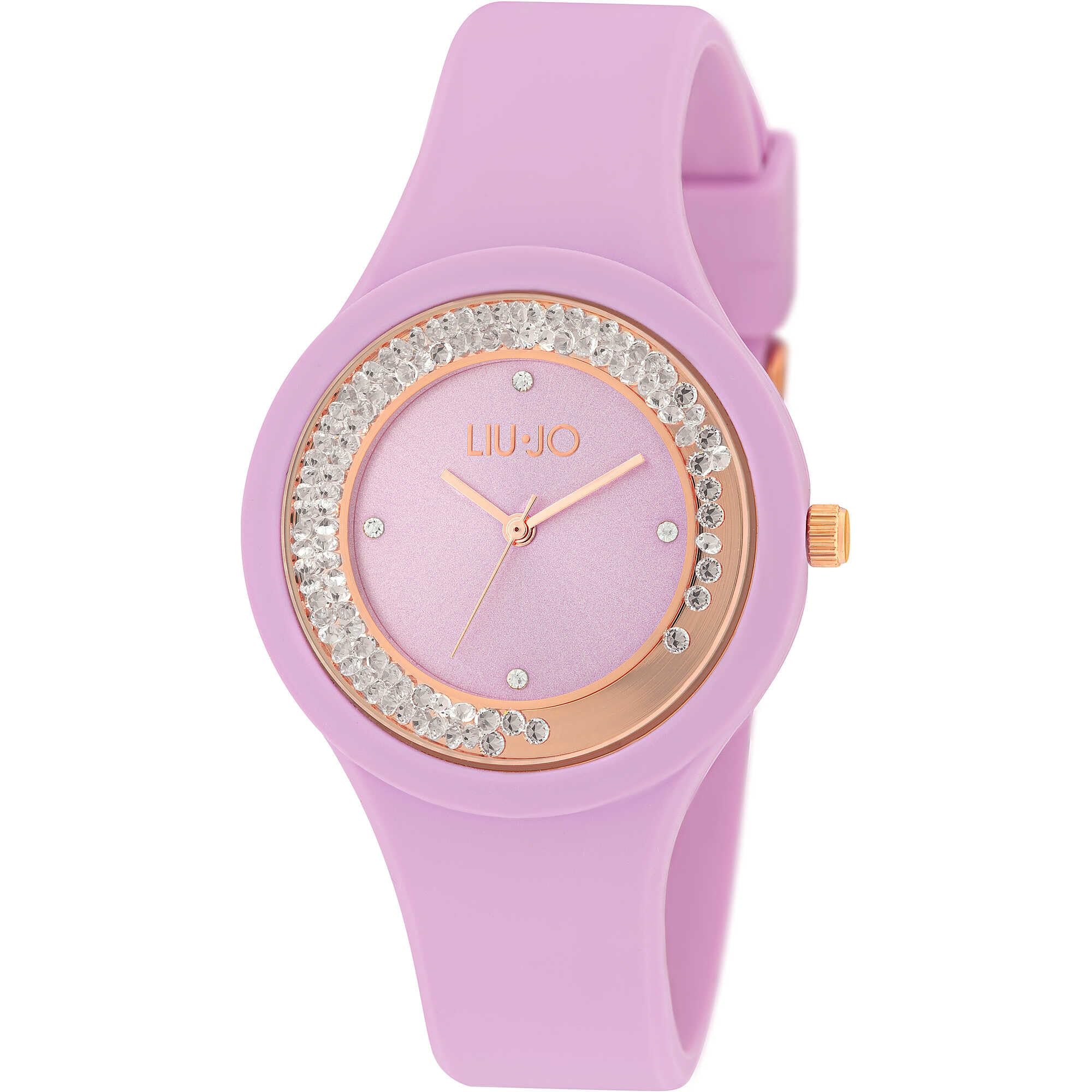 LiuJo TLJ1421 Women's Analogue Quartz Watch with Silicone Strap, Pink-Rose Gold, Bracelet