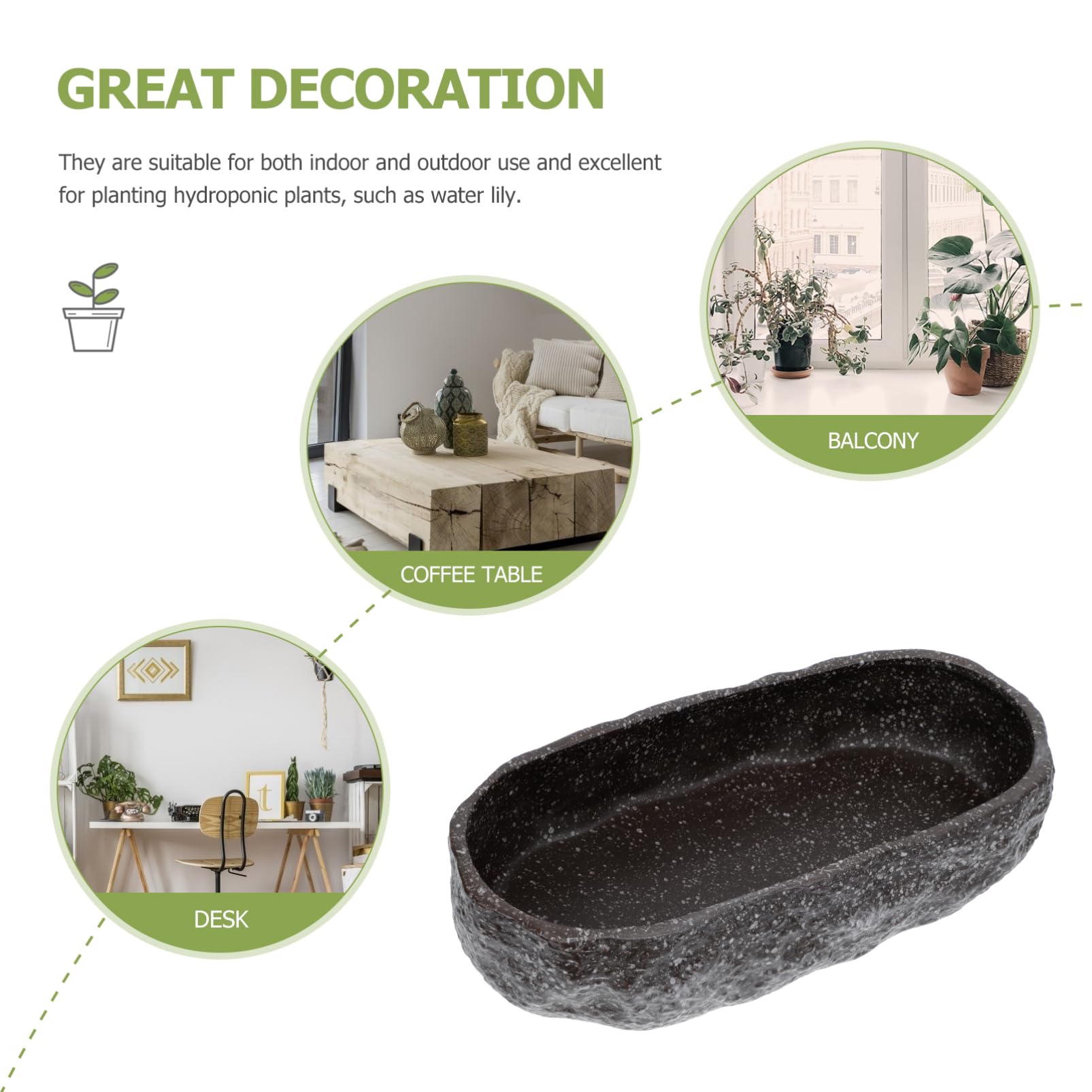 BESPORTBLE 1kawałek Ceramiczny Doniczkowy Pot Do Hydroponiki Bez Otworów Idealny Do Narcisów i Roślin Wodnych Stylowy Dekoracyjny Element Ogrodu