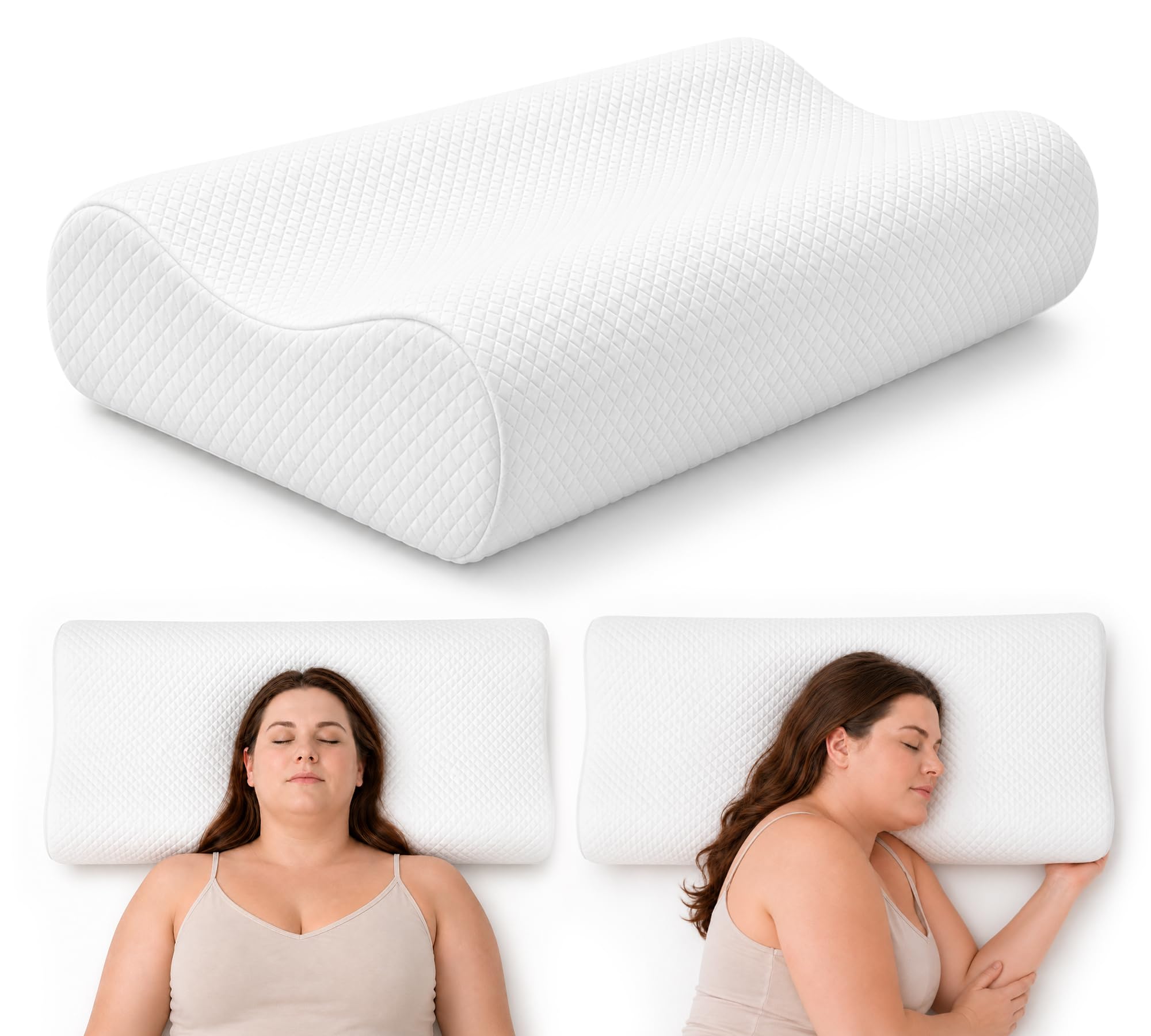 AM AEROMAX Cuscino in memory foam, per letto king size, 81,3 cm, cuscino cervicale per sollievo dal dolore al collo, cuscini ortopedici per dormire, per schiena, addominali