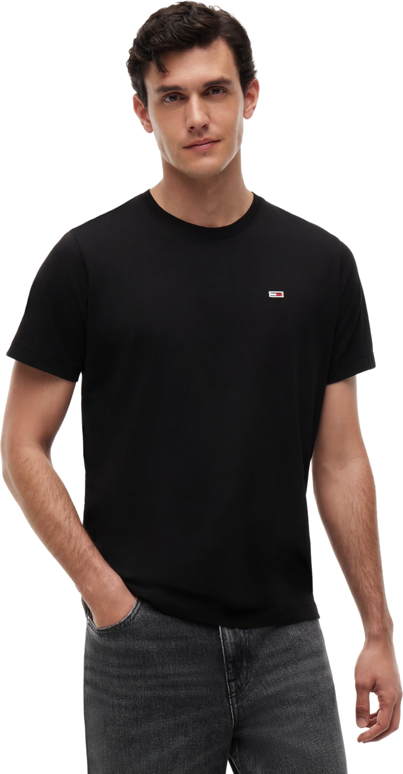 Tommy Jeans Herren T-Shirt Kurzarm Tjm Slim Jersey C Neck Ext Regular Fit