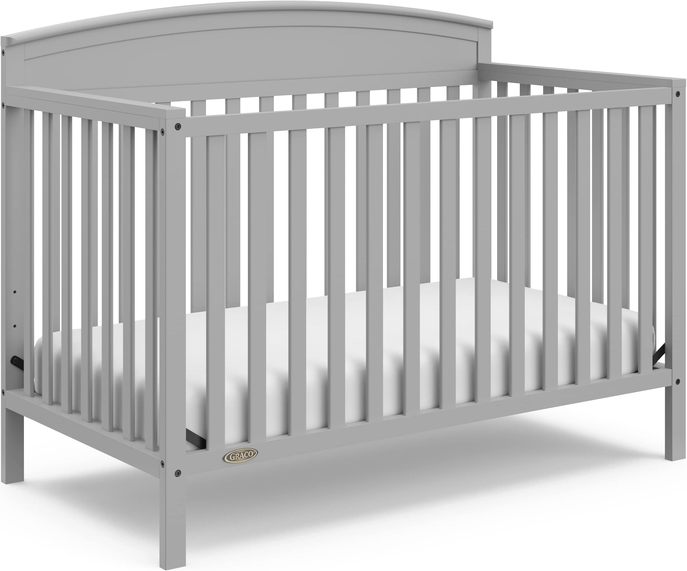 Benton 5-in-1 Convertible Crib – GREENGUARD Gold Certified, Converts from Baby Crib to Toddler Bed, Daybed and Full-Size Bed, Fits Standard Full-Size Crib Mattress (Pebble Gray)