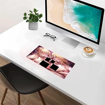Sexy Anime Mouse Pad Gaming Computer PC Keyboard Mat Gaming Gamer Desktop Pad Non-Slip XXL Mat Sexy Butt Breasts Chest 35.43x15.74 inche