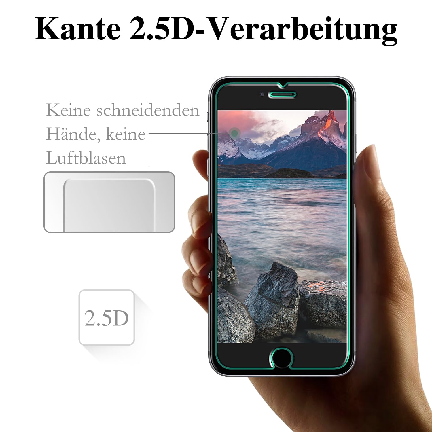 Pokolan 3 Pezzi Vetro Temperato pour iPhone 8 Plus, 7 Plus, 6S Plus, 6 Plus Pellicola Protettiva, Durezza 9H, HD Chiaro, Senza Bolle, Anti Graffio, Ultra Resistente