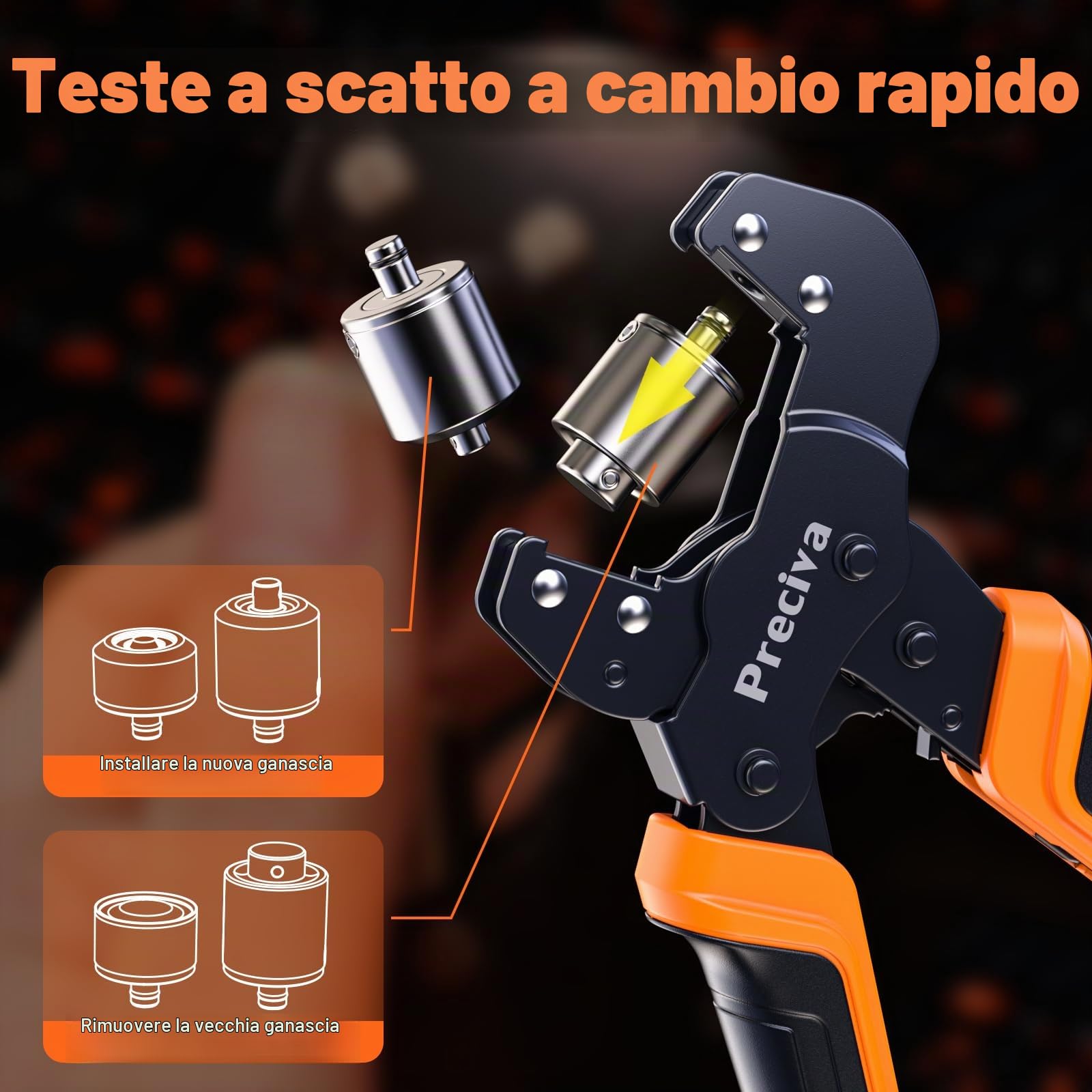 Occhielli Per Tessuti，Pinza Per Occhielli Metallici，375 Pinza Per Occhielli Metallici (ø6mm, ø8mm,ø10mm E ø12mm) Per Pelle Telone Cartone Pvc Tessuto E Tende Da Sole