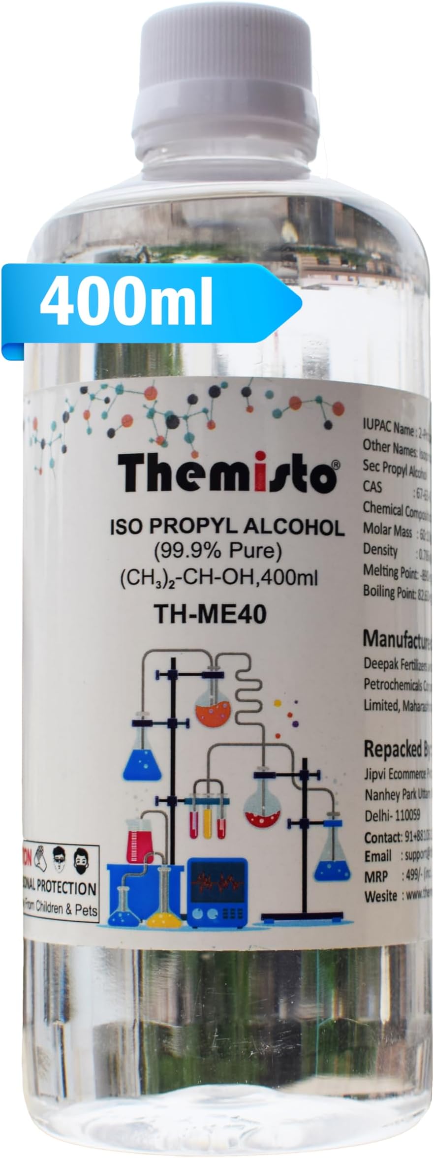 Themisto IPA ISO PROPYL RUBBING ALCOHOL (99.9% Pure) (TH-ME40) 400ML