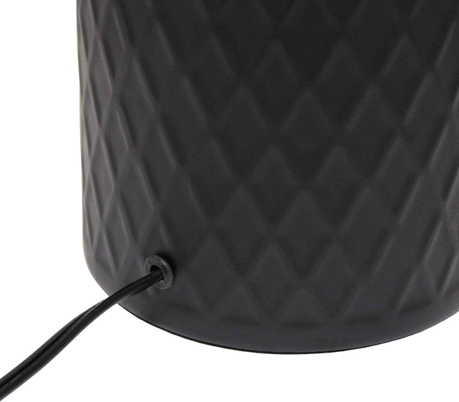 Simple Designs Touch of Chevron 17.25" LED Table Lamp, Black (LT2122-BLK)