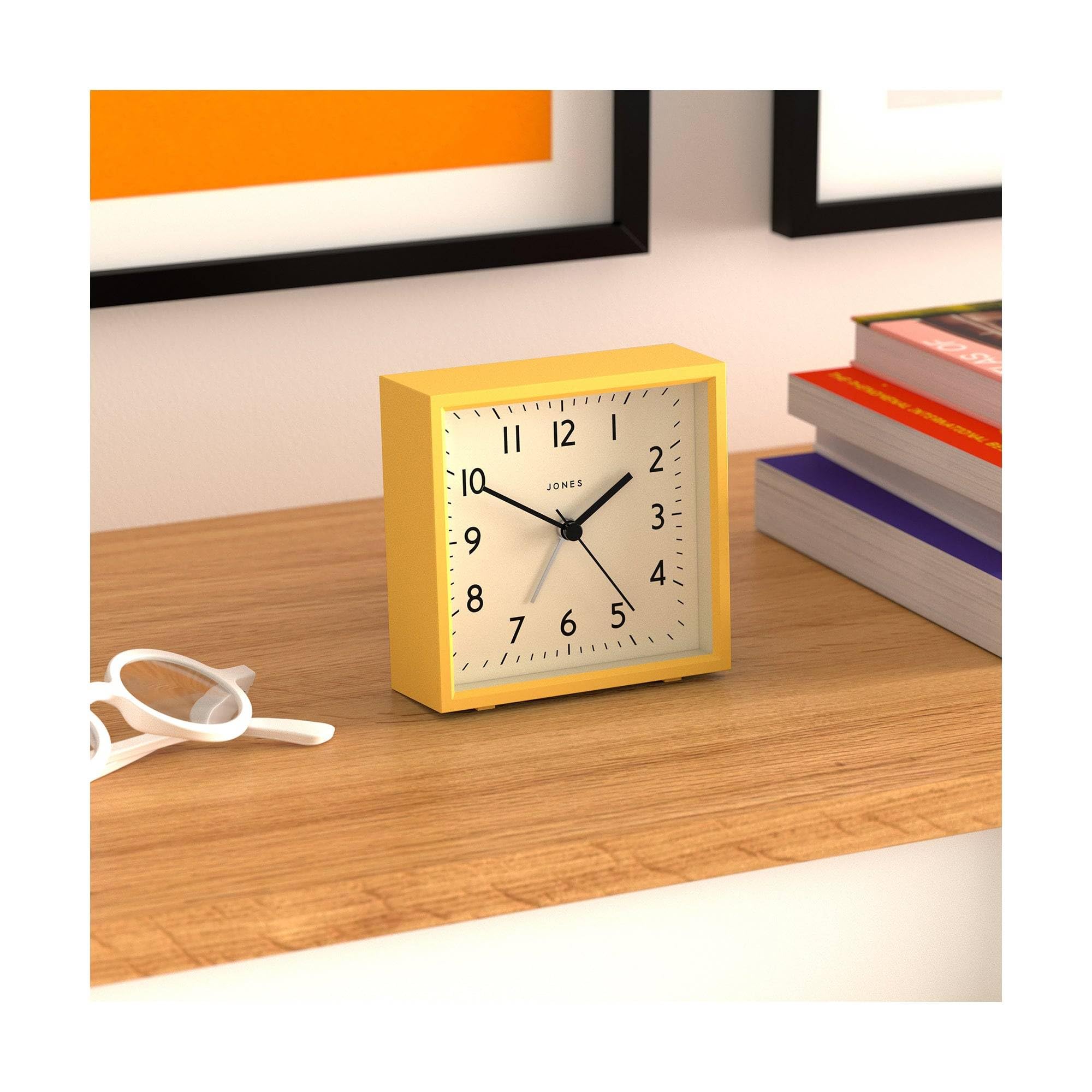 s For Home Decor JONES CLOCKS® Film Desk Clock | Retro Rectangular Design |  Orange | Retro Design, Blending Mid Century Style With A Punchy Modern  Finish For Shelf, Table, Mantel Or, image size:2000x2000