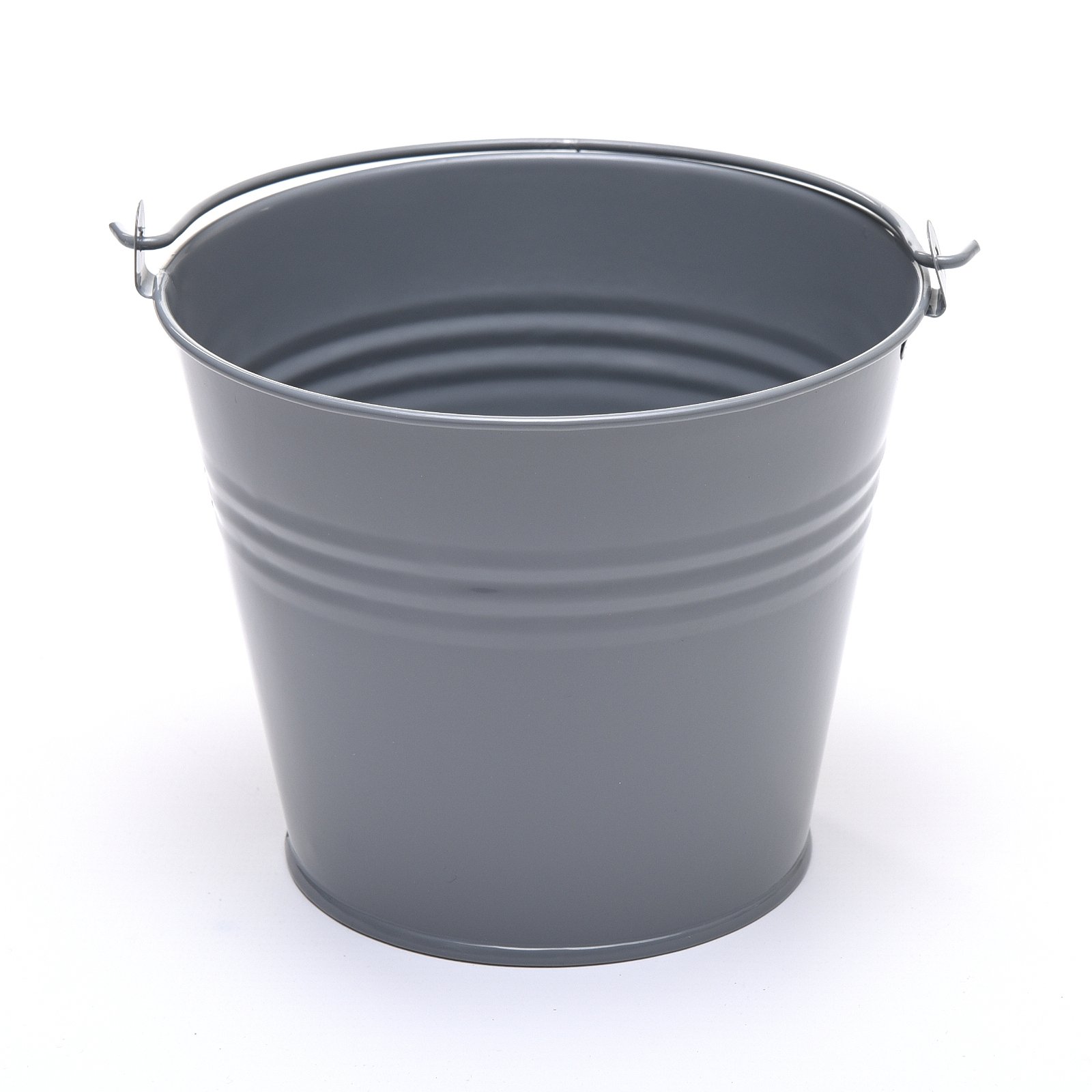 Pack of 5 French Mid Grey 12.5cm (5") High Metal Buckets - Pots - Planters for Sweet Tree Kits, Plants, Favours, Storage (Midgrey)