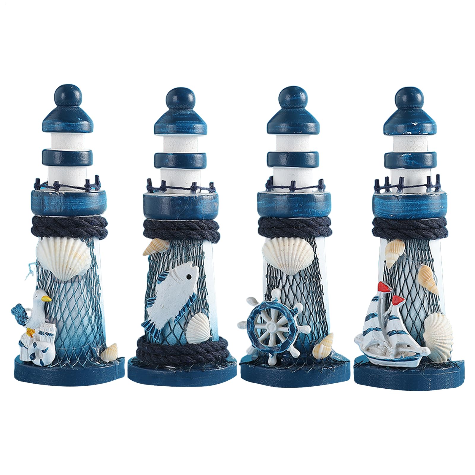Modèle de phare miniature et décoration paysages miniatures style marin lot de 4