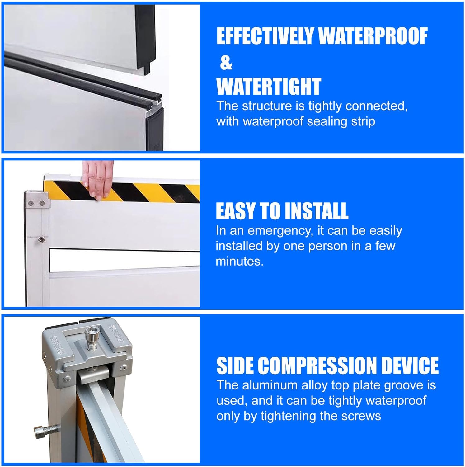 Aluminum Alloy Flood Defence Barrier for Garage Driveways/Passageways,Reusable Flood Barriers for Homes,Easy Installation & Disassembly,Flood Barrier Door Dam,100×60cm/39.3×23.6in