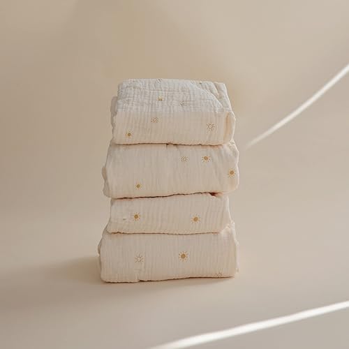 Miniatura 3 de mushie Sábana bajera ajustable de muselina extra suave  28 x 52 pulgadas (sol)