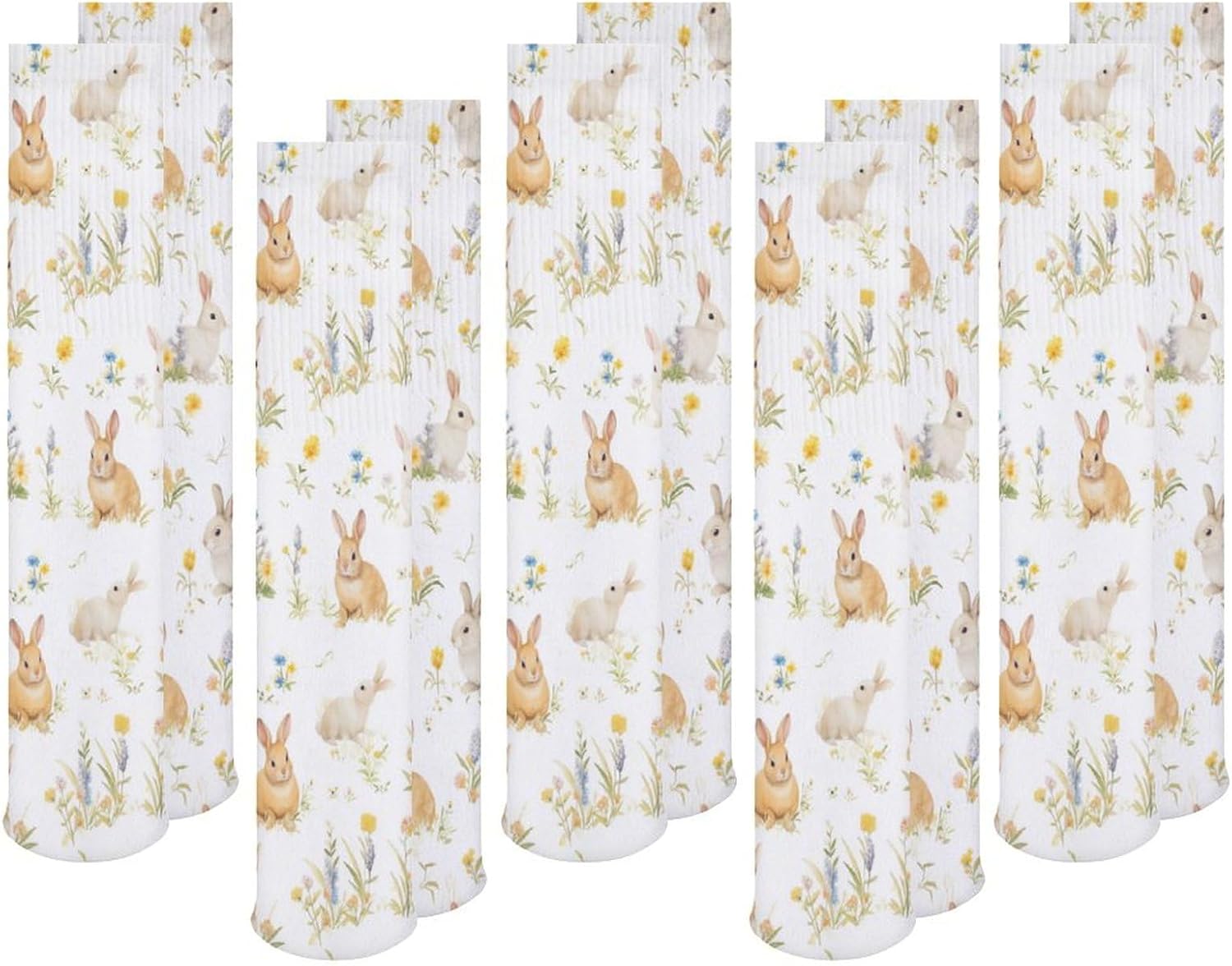 Cow Pattern Womens Crew Lightweight Thin Novelty Calf Socks