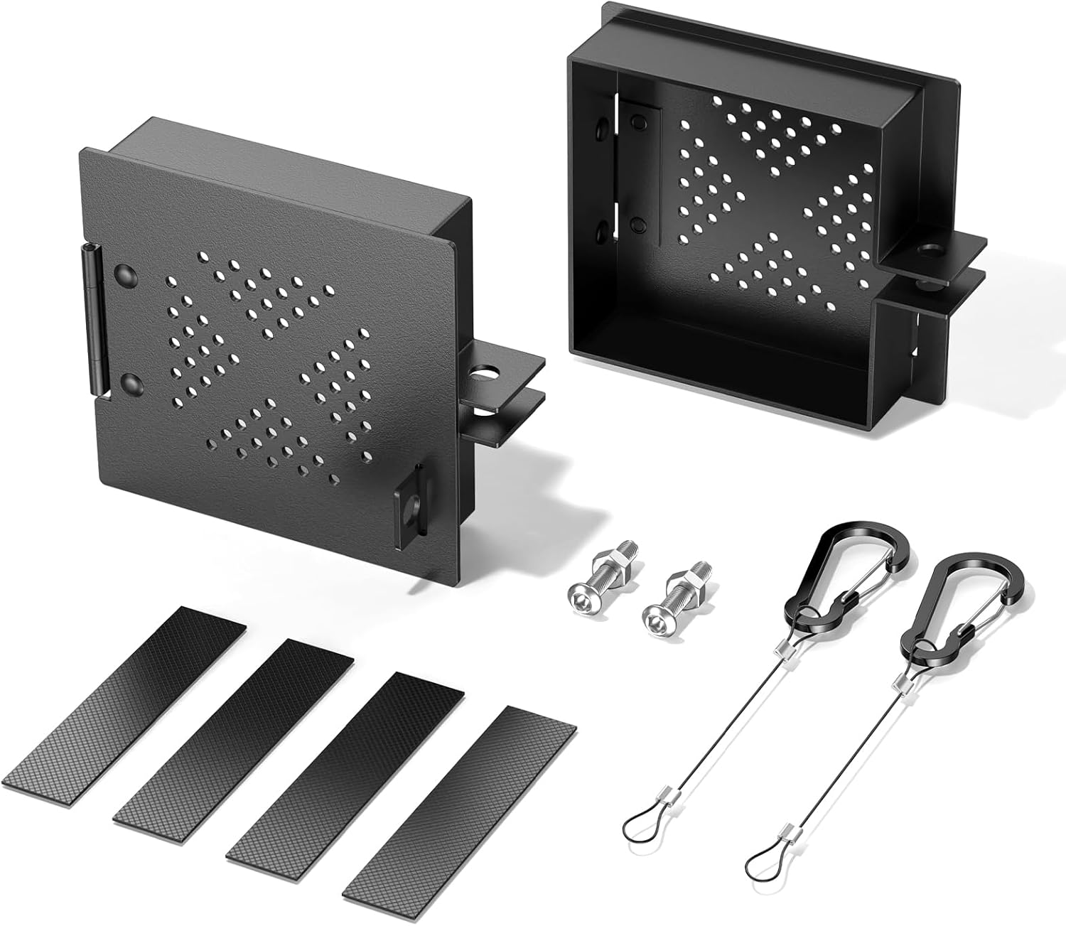Aluminum RV Bumper End Cap 2 Pack Standard 4 Inch Square Camper Bumper End Caps Sewer Hose Storage Cap with Vent Holes Fits RV Trailer Camper(Black)