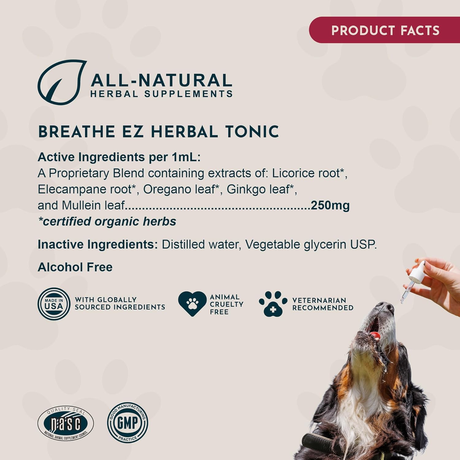 Animal Essentials Breathe EZ Herbal Supplement for Dogs & Cats, 2 fl oz - Supports Clear, Healthy Respiration-Breathing