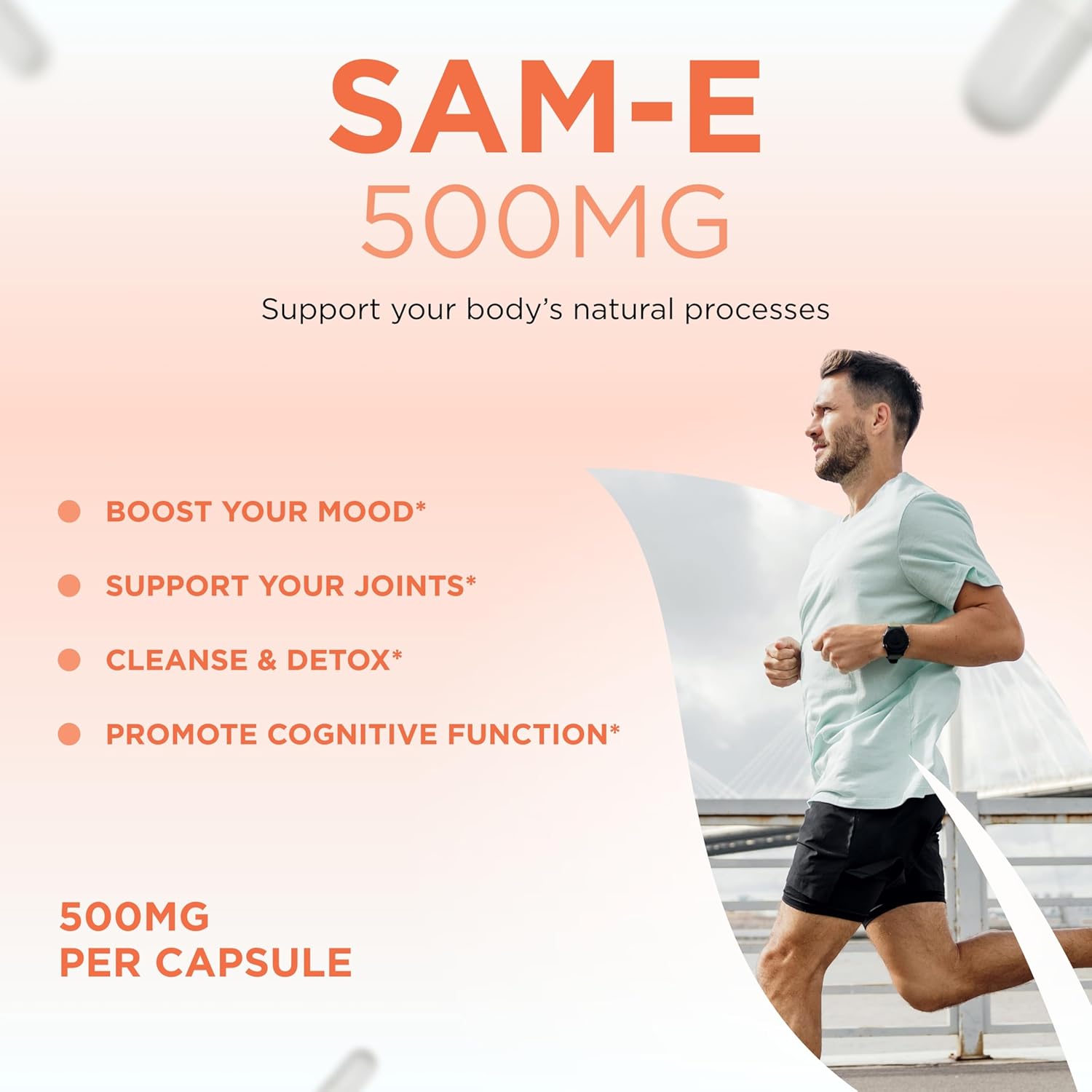 Clear Formulas Bioactive SAM-e 500mg - High Strength SAM-e Supplement with Biologically Active S,S Form for Liver and Mood Support - Vegan Non-GMO Preservative Free - Made in the US (120 Servings)