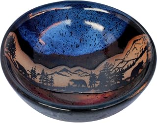 ALWAYS AZUL POTTERY Bearwrap Soup Bowl in Mountainscape Glaze - Handmade Ceramic Pottery Bowl - Handcrafted Polished Stoneware - Unique & Stylish Glazed Bowl, Great for Soup, Salad, Cereal and More