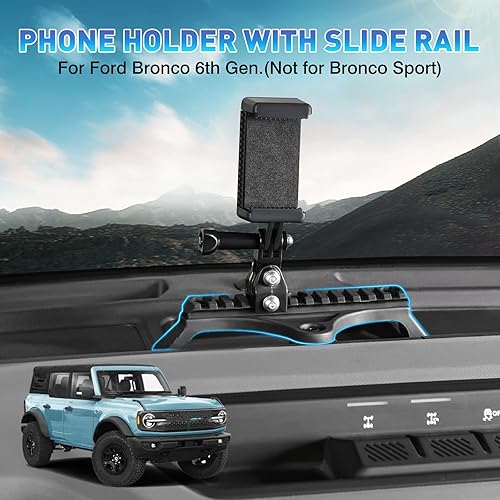 Miniatura 2 de Soporte de teléfono para automóvil Ford Bronco 2021-2025, soporte de teléfono celular Picatinny Rail Bronco para iPhone, Samsung, Moto, LG y otros