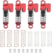 Amortecedor de metal RC Amortecedor, Amortecedor de Amortecedores de 1/24 Amortecedores Leves Acessórios Modelo de Carro para Axial SCX24 90081 1/24 Amortecedor de Amortecedores Modelo de(vermelho)