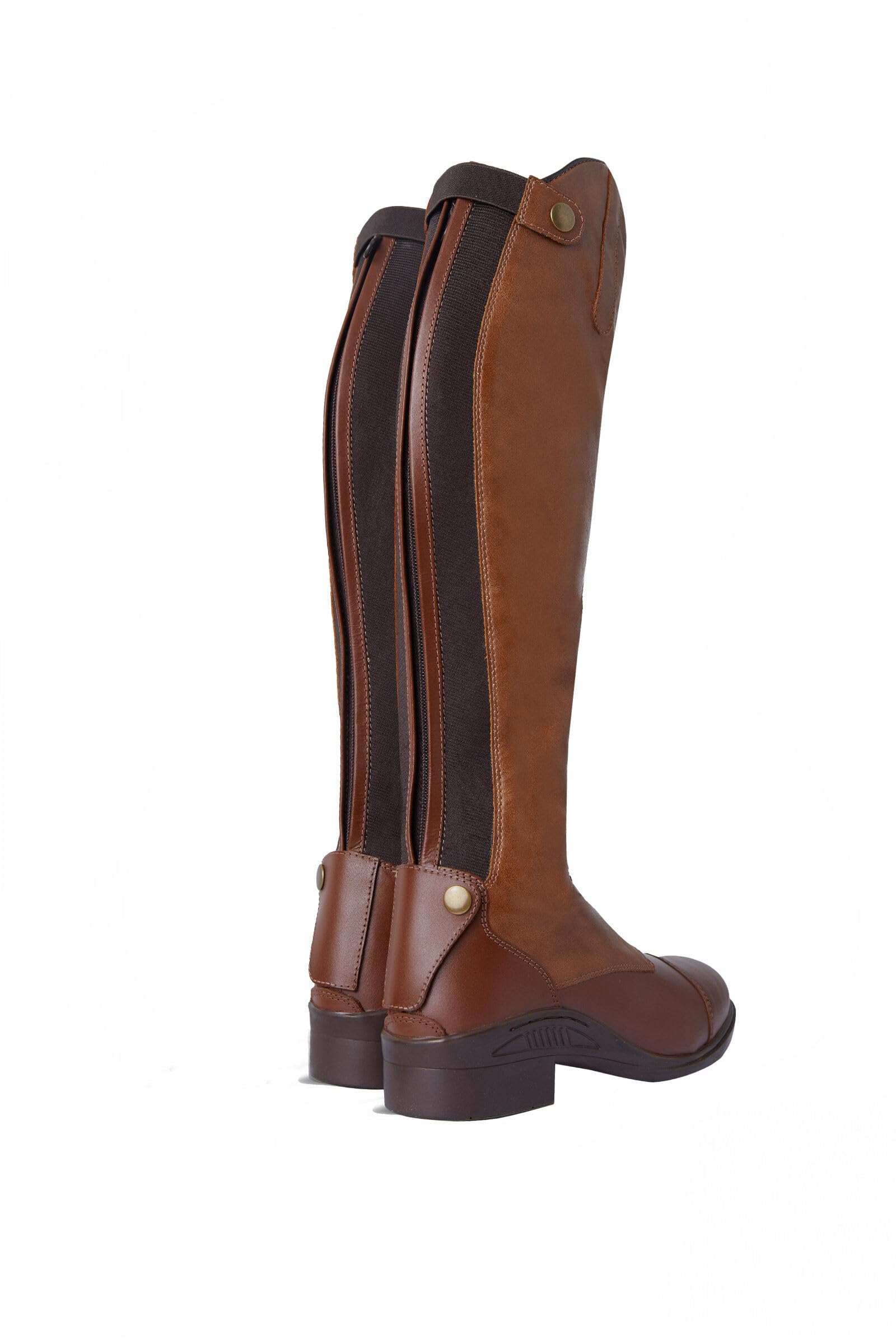 HORZE Damenreitstiefel mit Schnürung – Klassische Leder-Reitstiefel mit Frontschnürung und rückseitigem Reißverschluss, Braun, 37