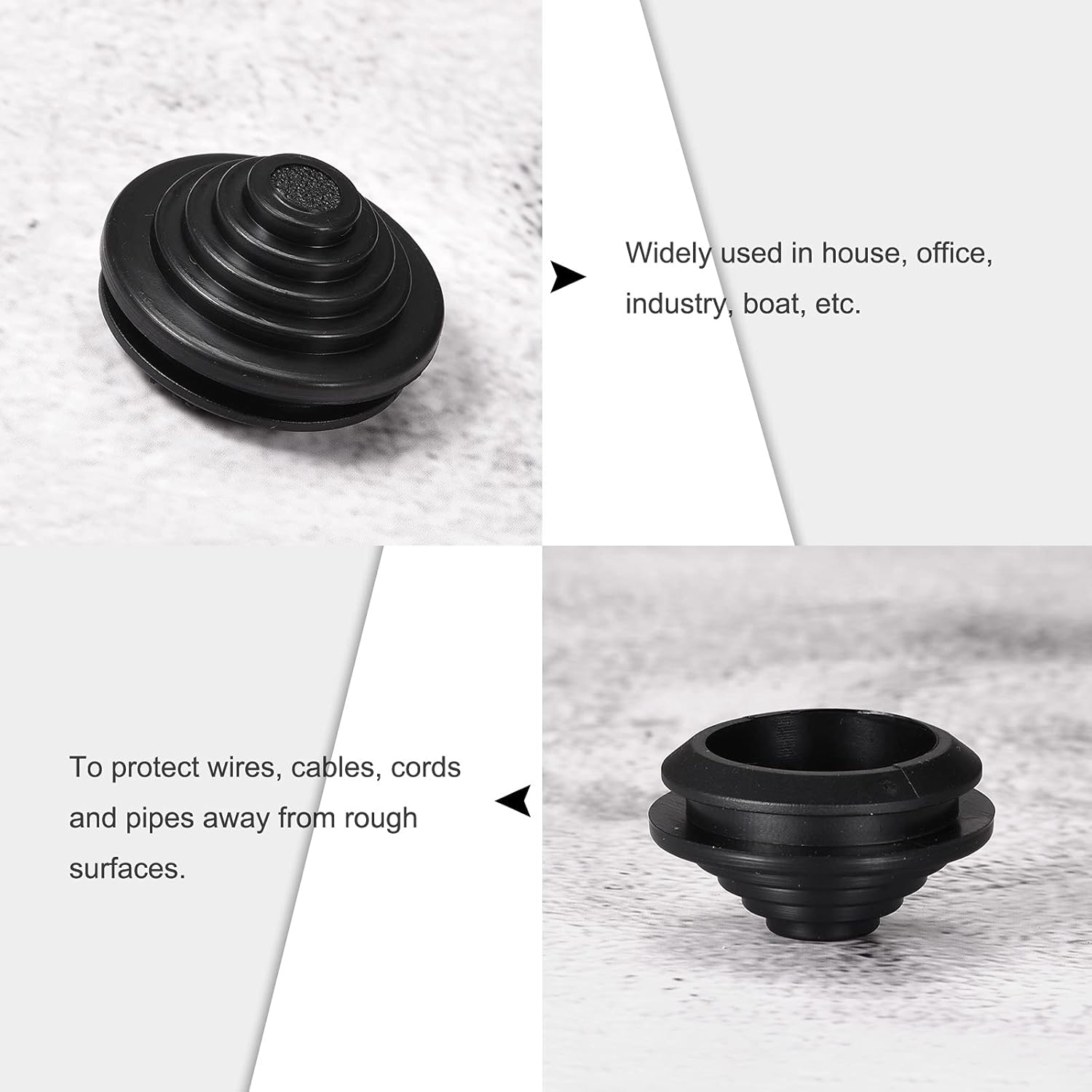 MECCANIXITY Rubber Grommet Mount Dia 22 mm Conical for Wire Protect of Thick Plate Pack of 4