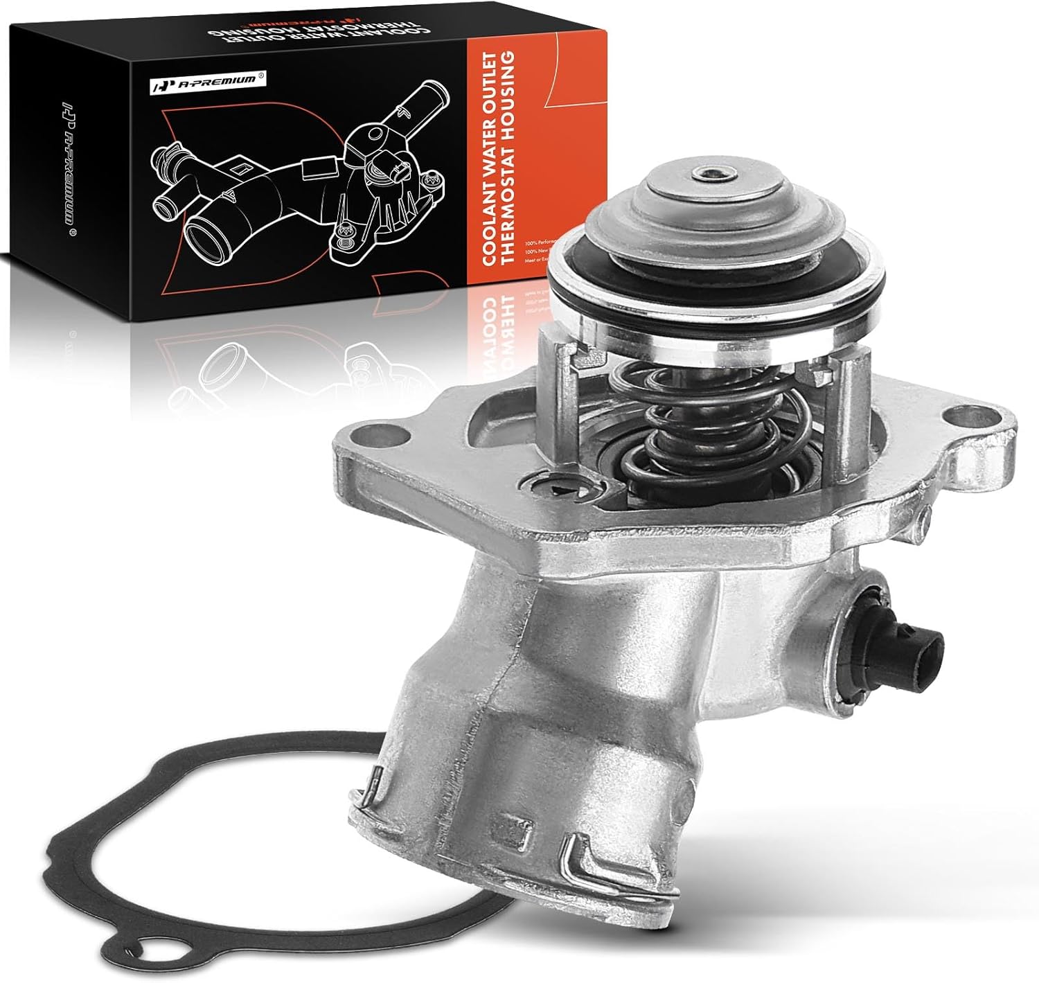 A-Premium Engine Coolant Thermostat Housing Assembly with Gasket Compatible with Mercedes-Benz C230 C250 C280 C300 C350 E280 E350 ML350 ML450 R350