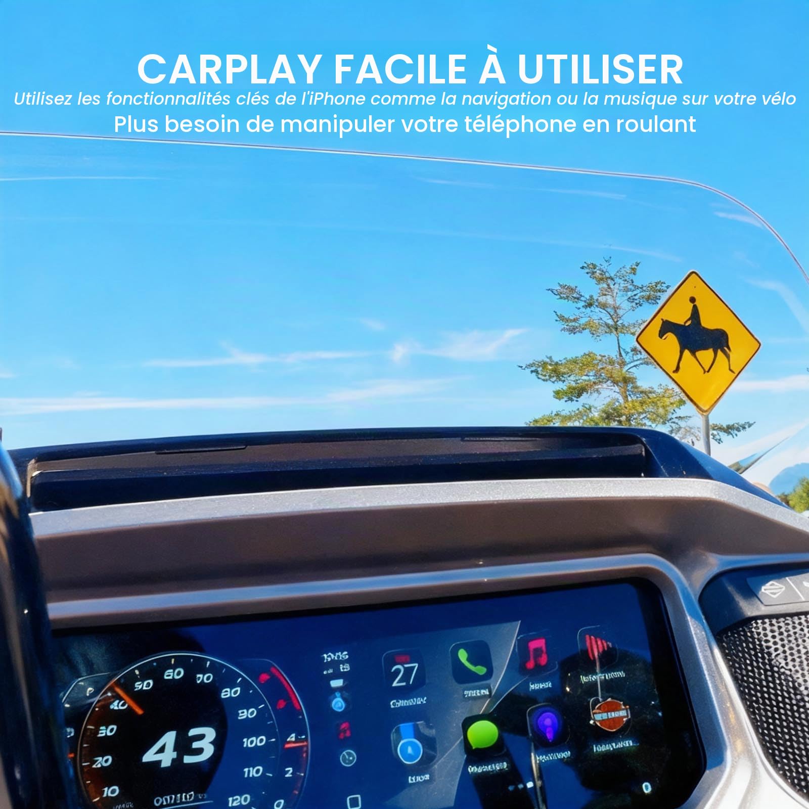 MaedHawk Bypass 2.0 Adaptateur d'activation CarPlay Moto – Bypass Casque Bluetooth 5.4 avec Port de Charge traversant USB-C 45W (Plug & Play, Activation sans Fil, Bypass Casque pour CarPlay)