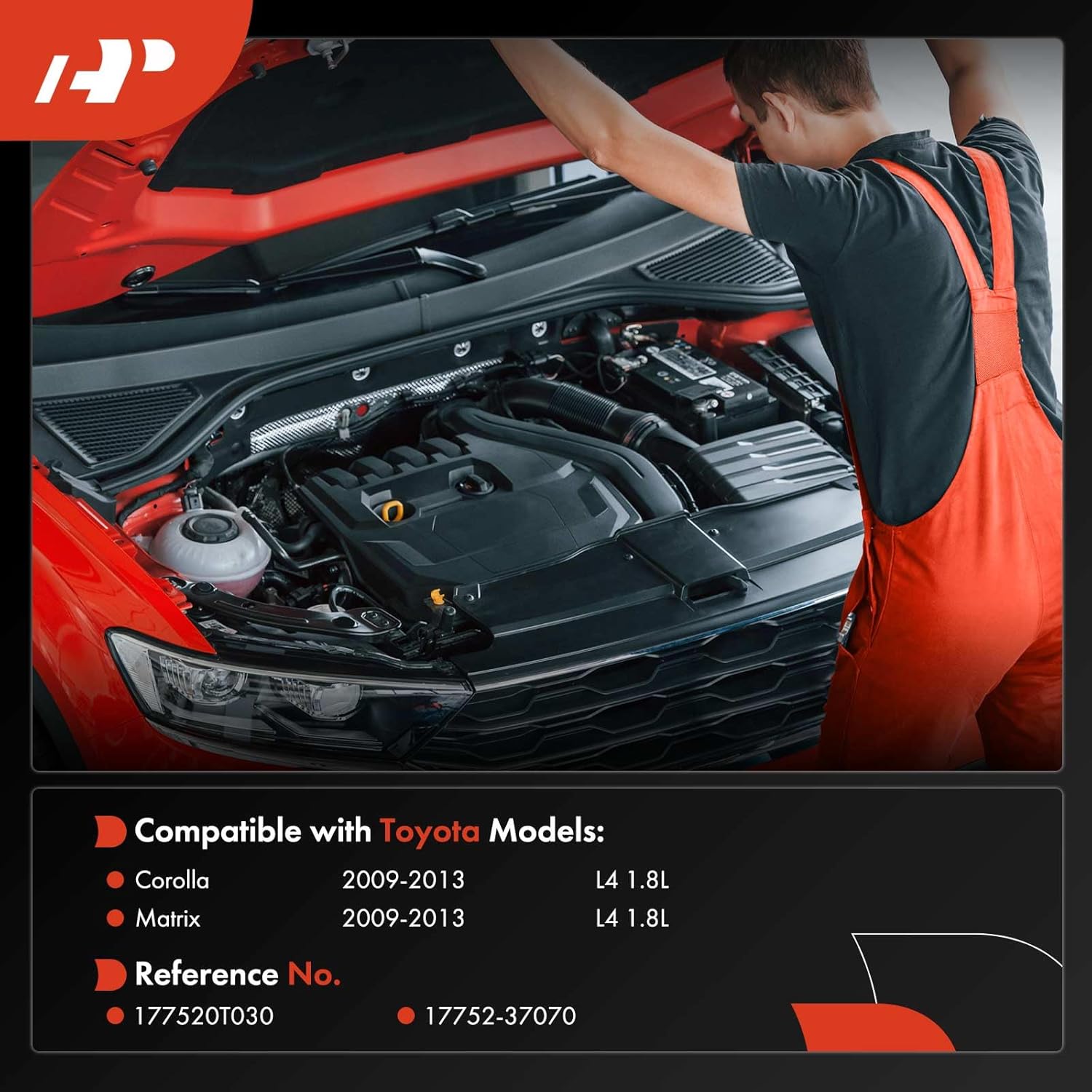 A-Premium Engine Air Intake Duct Compatible with Toyota Corolla, Matrix, 2009 2010 2011 2012 2013, 1.8L