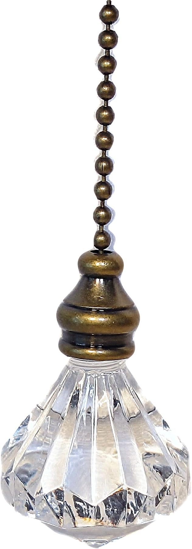 Antique Bronze and Crystal Diamond Tear Drop Decorative Light PUll Switch