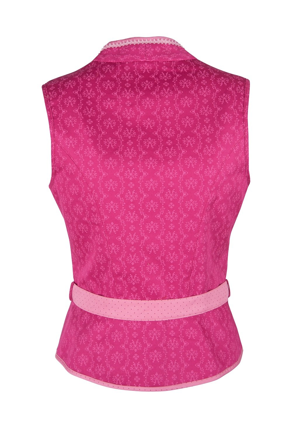 Ramona Lippert Trachtenmieder Damen Nicole pink, Spitzenborte, Gürtel