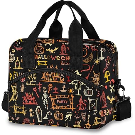 Personalized Halloween Tote Bag Reusable Lunch Bag Thermal Insulated Lunch Container for Men Women