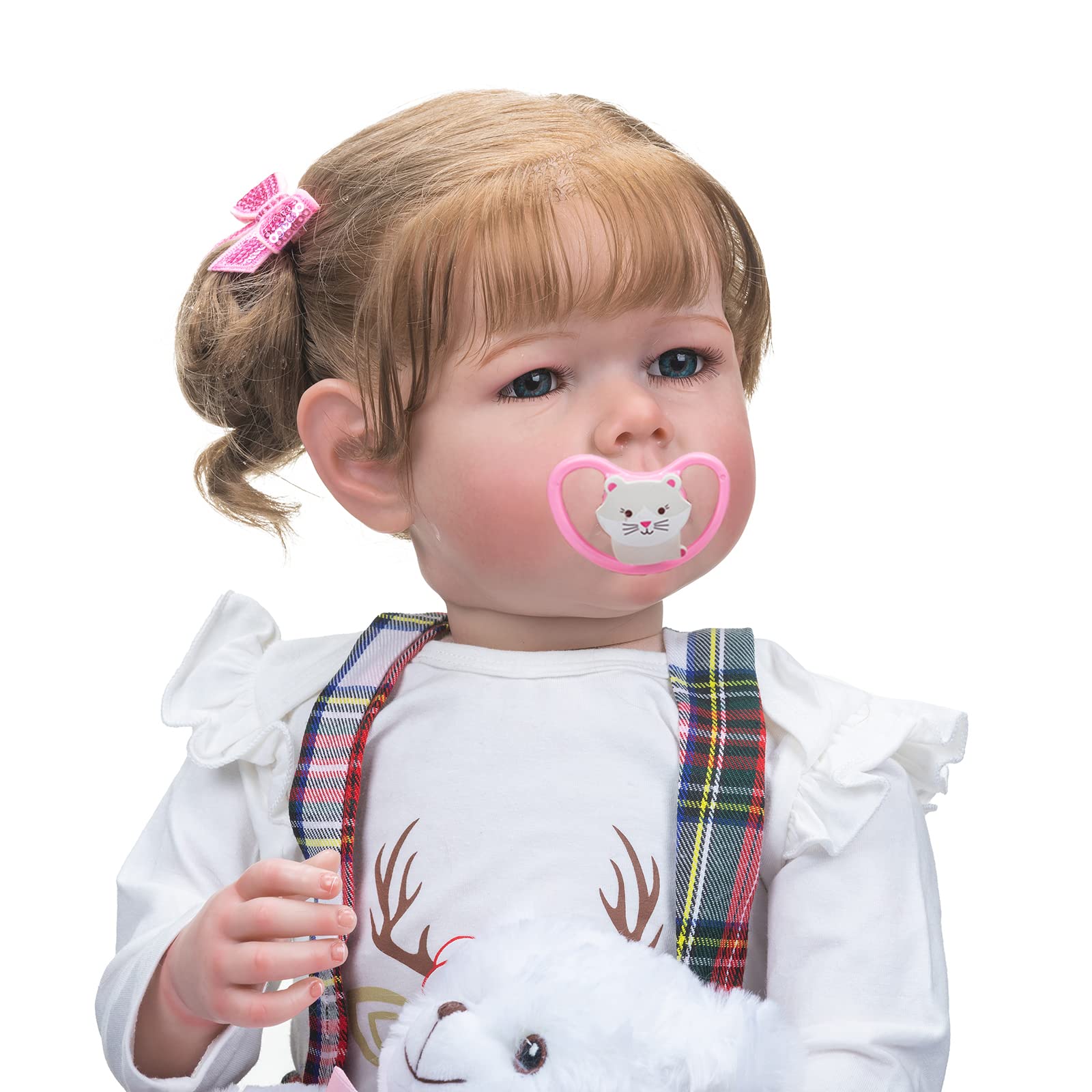 MineeQu 28 cali Ogromne ukorzenione włosy Realistyczna odrodzona lalka bobas z miękkim, przytulankowym ciałem Realistyczny noworodek Maluch Księżniczka Lalki, My Little Sweetheart