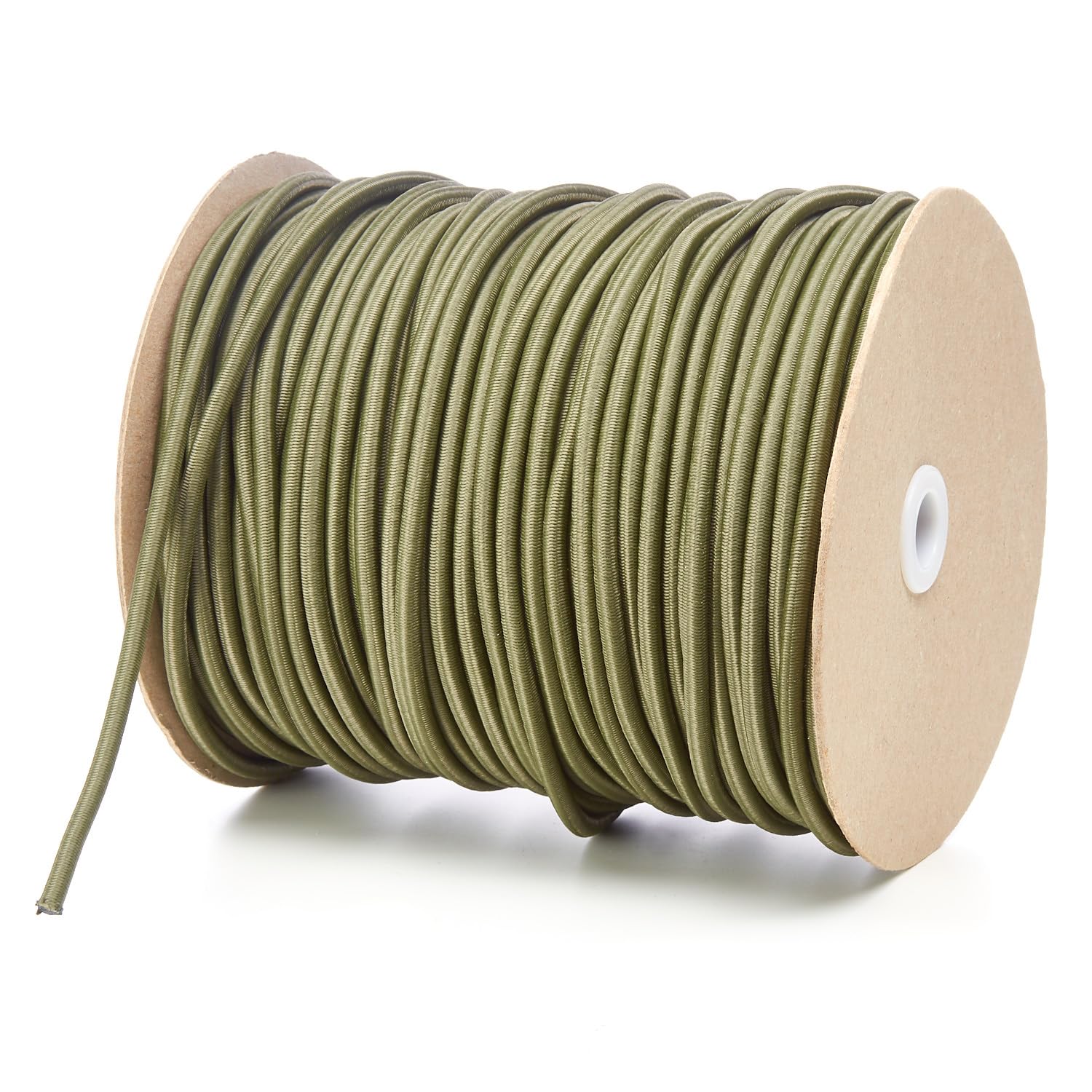 5mm Round Bungee Elastic Shock Cord Heavy Duty DIY Tarps and Tie Down Premium Quality Made in UK (Khaki, 100 Metres on a Roll)