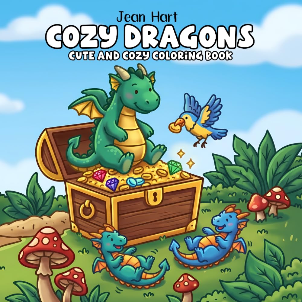 Cozy Dragons: Cute and Cozy Coloring Book