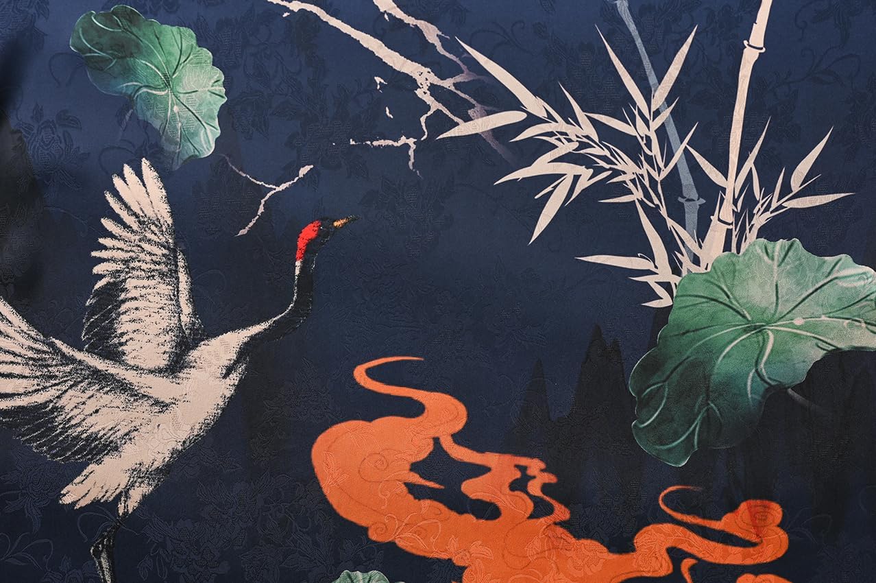 Ledamon Women's Kimono Short Robe - Classic Floral Bathrobe Nightgown - Image 5