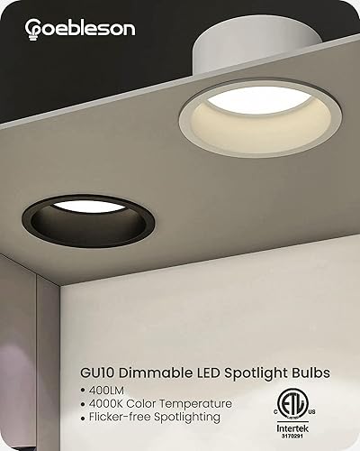 Miniatura 4 de GOEBLESON Paquete de 6 bombillas LED GU10 regulables, iluminación de pista blanca neutra de 4000 K, 400 LM, 5 W (reemplazo de bombillas halógenas de