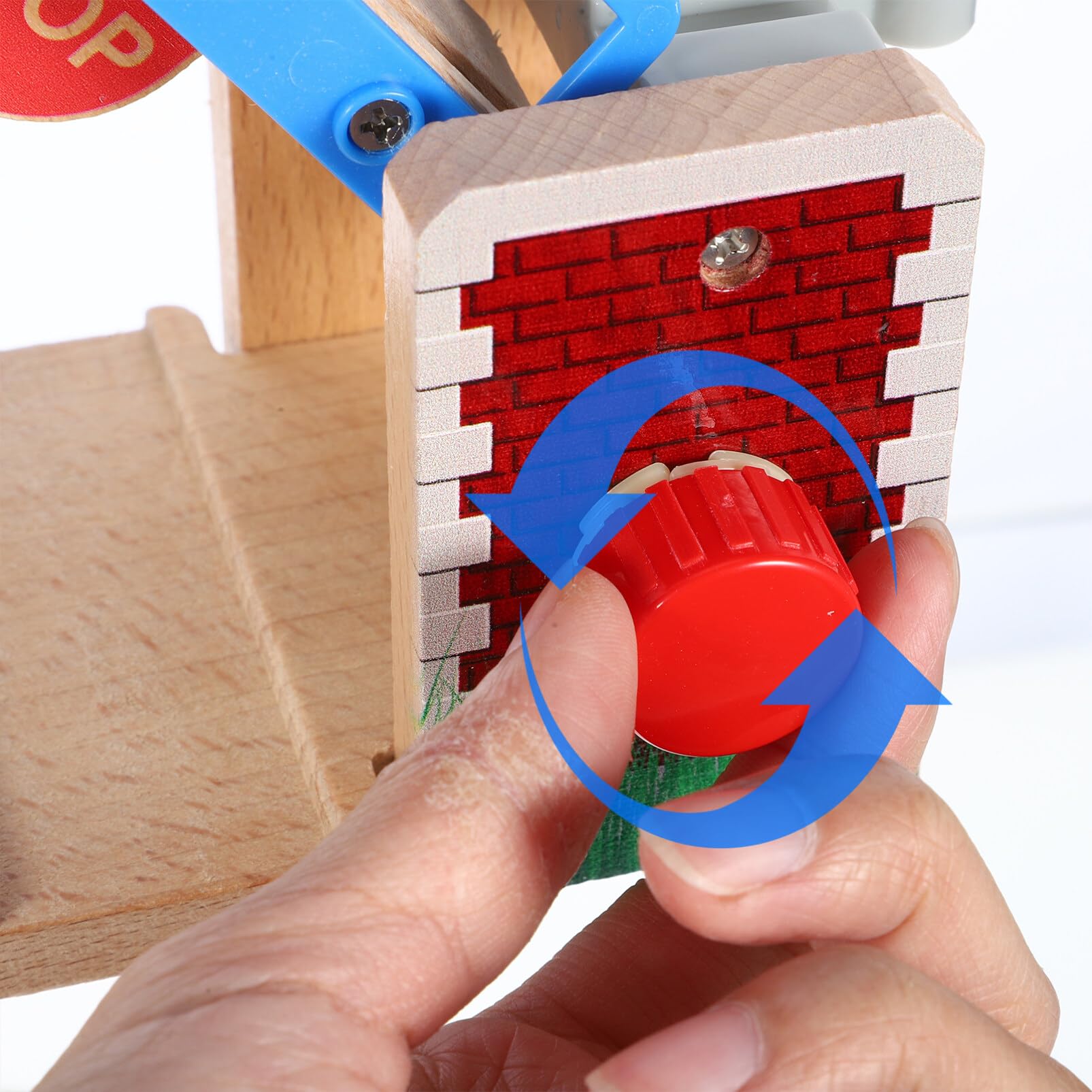 JOINPAYA Lifting Bridge for Train Tracks Wooden Railway Toy Boys and Girls Playset Track Scene